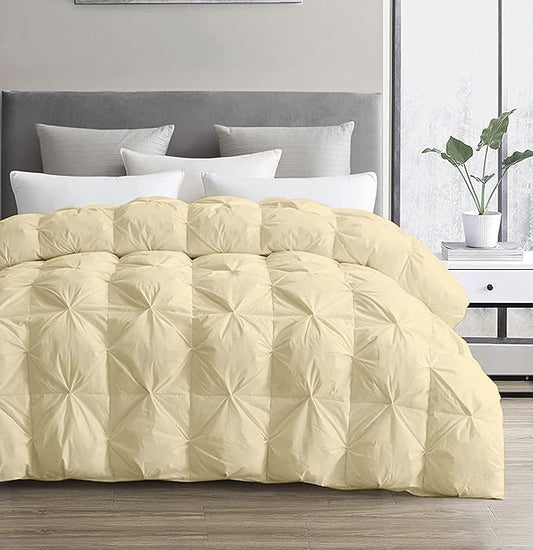 SLEEP-NEST Super King Plus Comforter 128x128 Hotel Luxury Down Alternative Pinch Pleated 1 Piece Comforter with 8 Tabs/Loops, Extra Large King Quilt for All Season, Oversized King - Blush Rose