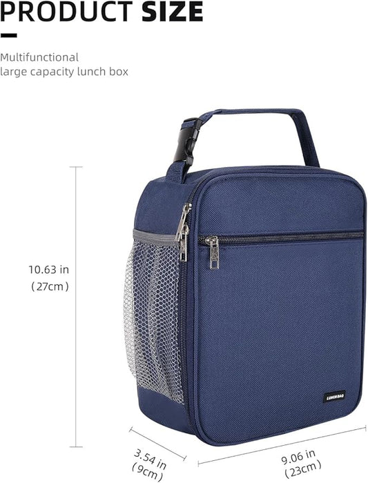 Lunch box Lunch bag for men women Insulated Lunchbox Lunch bags for Work Picnic Travel (Navy blue)