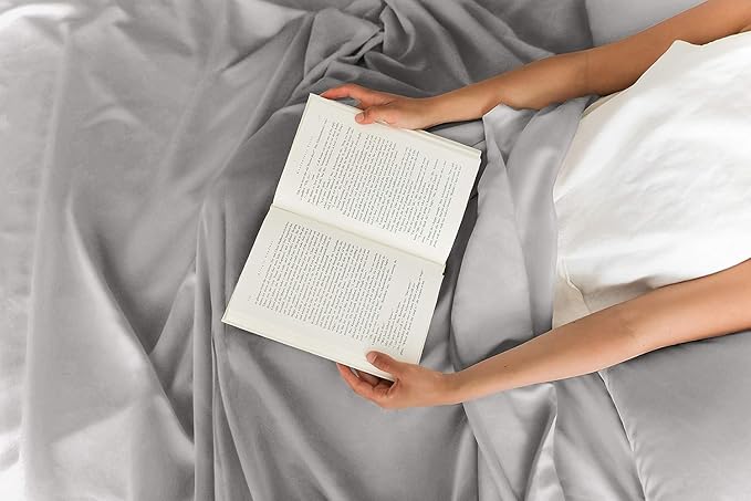 CGK Linens Twin 4 Piece Sheet Set - Cooling Sheets for Hot Sleepers - Hotel Luxury Bedding Set with 8-16 Inch Deep Pockets - 1 Flat & 1 Fitted & 2 Pillowcases - Soft, Comfy & Wrinkle Free - Light Grey