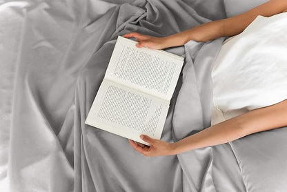 CGK Linens Twin 4 Piece Sheet Set - Cooling Sheets for Hot Sleepers - Hotel Luxury Bedding Set with 8-16 Inch Deep Pockets - 1 Flat & 1 Fitted & 2 Pillowcases - Soft, Comfy & Wrinkle Free - Light Grey