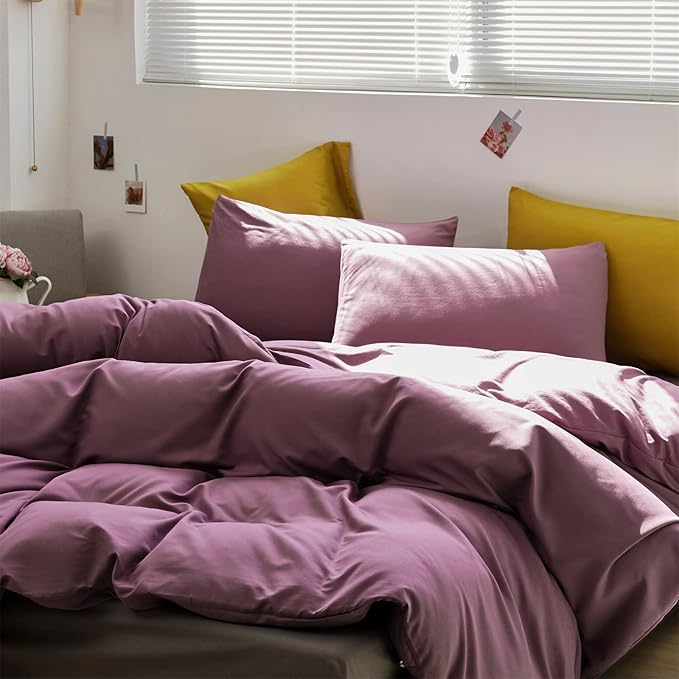 Purple Comforter Set King Women Dusty Purple Bedding Set Pale Mauve Blanket Quilts Dark Lilac Soft Breathable 3 Piece Comforter Set for King Bed Women Girls