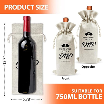 DNP Degree Gift Wine Bag, Nurse Day Nurse Week Gift, Med School Graduation Party Gift For Doctor Nurse, Nursing School Graduation Party Decoration, Cool Gift for Nurse, Reusable Burlap Wine Bag