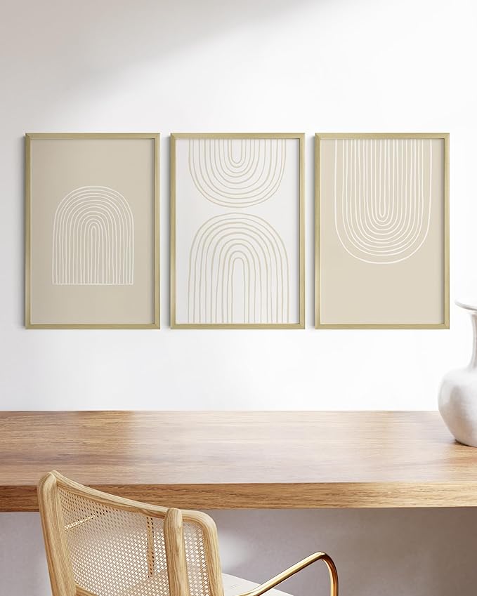 HAUS AND HUES 16x24 Gold Metal Picture Frames - Features Premium Aluminum, Vertical & Horizontal Hang, Shatterproof Plexiglass - Perfect for Home, Room, Office (16x24 in, Gold, Set of 3)