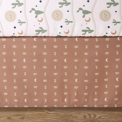 The Peanutshell 5 Piece Baby Crib Bedding Set for Boys & Girls - Newborn, Infant & Toddler Nursery Bed Set Decor with Fitted Crib Sheets, Blanket, Dust Ruffle Comforter - Joshua Tree