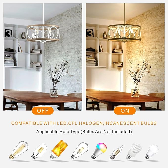 Light Fixture Ceiling Mount,4-Light Farmhouse Metal Semi Flush Mount Ceiling Light Fixture 15.7" (Silver),Rustic Chandeliers for Living Room Bedroom Dining Room Entryway Hallway Kitchen