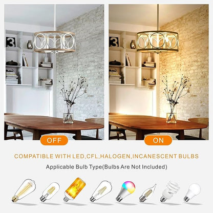 Light Fixture Ceiling Mount,4-Light Farmhouse Metal Semi Flush Mount Ceiling Light Fixture 15.7" (Silver),Rustic Chandeliers for Living Room Bedroom Dining Room Entryway Hallway Kitchen