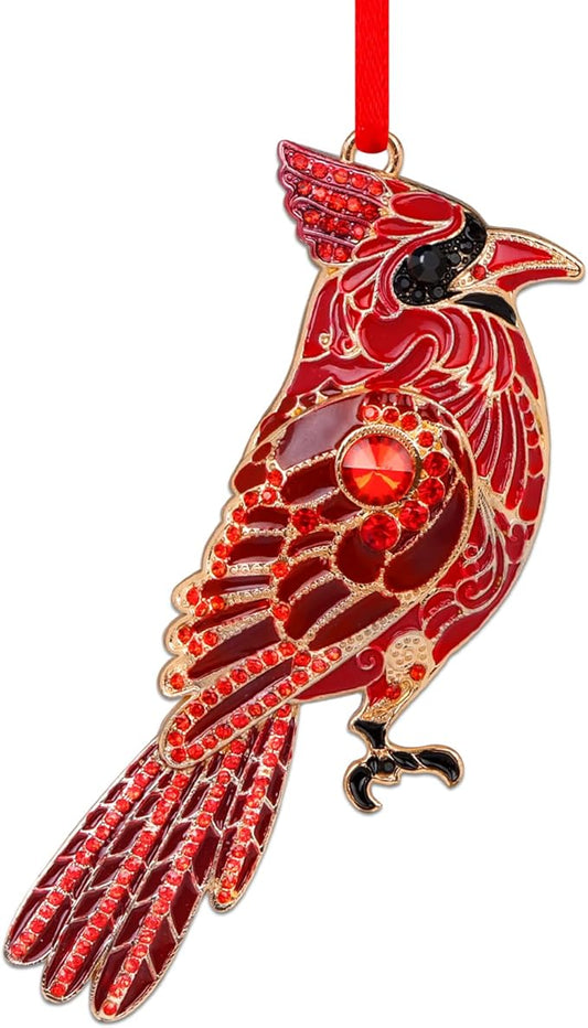 WhatSign Cardinal Christmas Ornaments - Metal Red Ornament for Christmas Tree Party Decor Bird Hanging Keepsake Gifts for Women