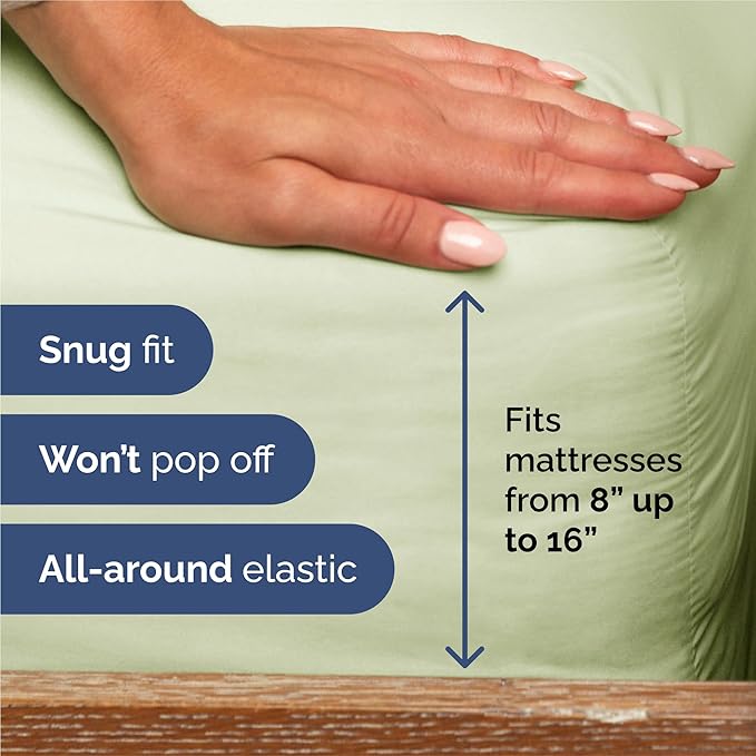 King Size 4 Piece Sheet Set - Comfy Breathable & Cooling Bed Sheets Set - Hotel Luxury Bedding for Women, Men, Kids, Teens, Boys & Girls - Deep Pockets and Wrinkle Free - Oeko-Tex - Light Sage Green