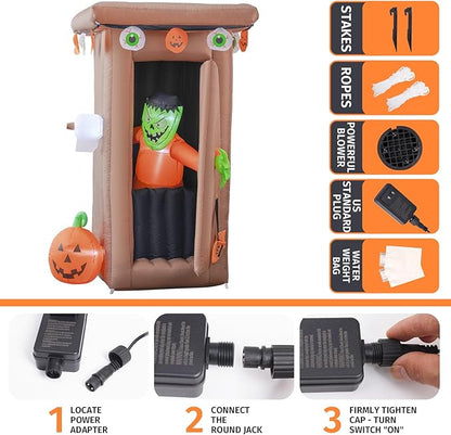 Amazingforless [4-10FT] Inflatable Halloween Animated Archway Blow-Up Yard Decorations with Bright LED Lights, Weather-Resistant Fabric, Halloween Inflatable Blow Up Lawn Outdoor Decoration