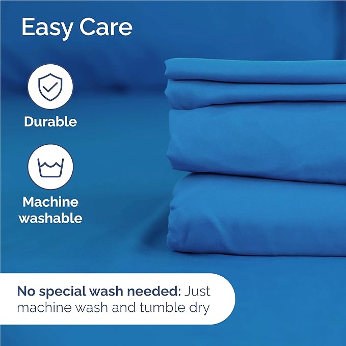 CGK Linens Twin XL 4 Piece Sheet Set - Cooling Sheets for Hot Sleepers - Hotel Luxury Bedding Set with 8-16 Inch Deep Pockets - 1 Flat & 1 Fitted & 2 Pillowcases - Soft and Wrinkle Free - Royal Blue