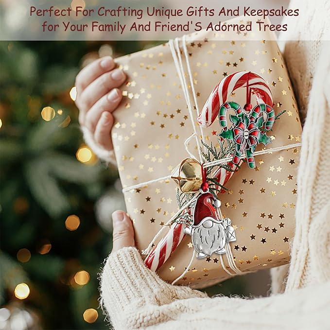 Christmas Ornaments, 2025 Solid Pewter Christmas Tree Ornament Handcrafted Metal DIY Hanging Craft Collectibles for Xmas Trees Home Party Party Gifts (Candy Cane)