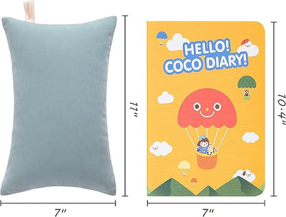 FLXXIE 2 Pack Microfiber Tiny Pillows, 11x7 Inches, Mini Pillows for Sleeping and Traveling, Washable Pillows, Soft Small Pillows Travel Pillows Nap Pillows, Greyish Green