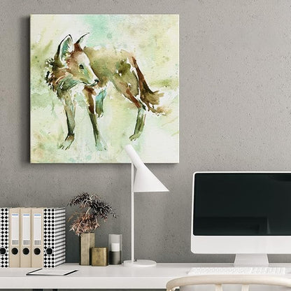 Canvas Wall Art Animals Theme for Home Décor, On Second Thought Wall Art, Ready to Hang, 16'' x 16''