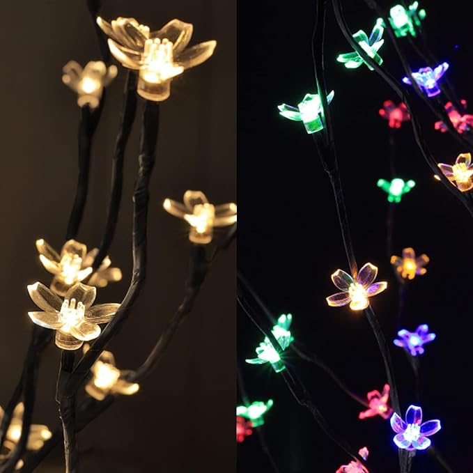 Lightshare Lighted Cherry Blossom Tree, 4FT, 5FT and 6FT, Pack of 3, Warm White to Multicolor, Decorate Home Garden, Summer, Wedding, Birthday, Christmas Holiday, Party, for Indoor and Outdoor Use