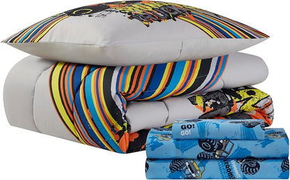 Kids Bedding Set Bed in a Bag for Boys and Girls Toddlers Printed Sheet Set and Comforter, Twin, Monster Truck