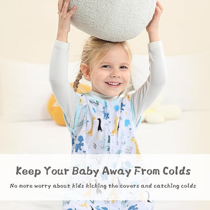 WONDAY Toddler Sleeping Sack, Sleep Sack 2t-3t, Sleep Sack Early Walkers Baby Wearable Blanket, Sleeping Bag Toddler Baby Sleep Sack with Feet, Sleeveless Sleep Sack for Toddlers