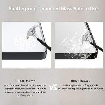 LOAAO 77X36 Inch Black Metal Framed Bathroom Mirror for Wall, Matte Black Bathroom Vanity Mirror Farmhouse, Large Rounded Rectangle Mirror, Anti-Rust, Tempered Glass, Hangs Horizontally or Vertically