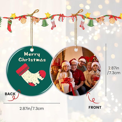 Personalized Christmas Ornaments 2025, Custom Photo Text Ornament Keepsake Gift for Christmas Tree Decorations, Baby Shower, Engagement, Wedding, Birthday