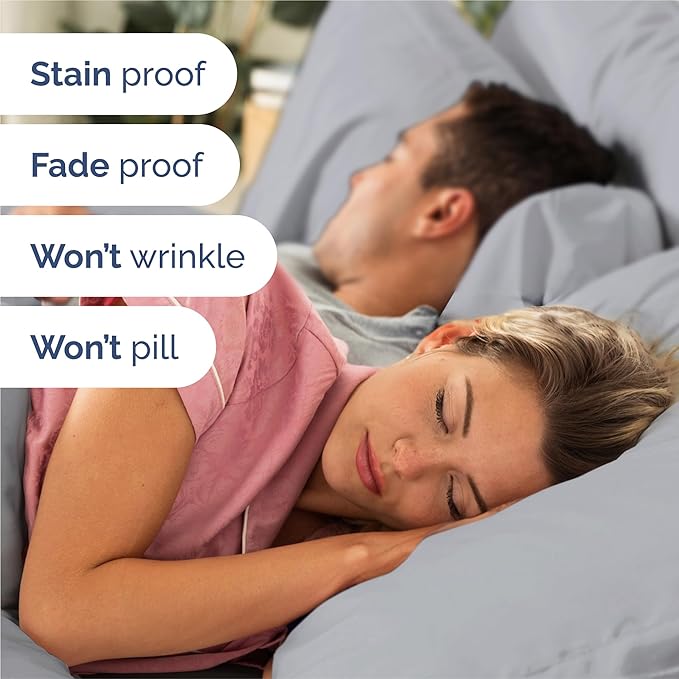 CGK Linens King 6 Piece Sheet Set - Cooling Sheets for Hot Sleepers - Hotel Luxury Bedding Set with 8-16 Inch Deep Pockets - 1 Flat & 1 Fitted & 4 Pillowcases - Soft, Comfy & Wrinkle Free - Steel Blue
