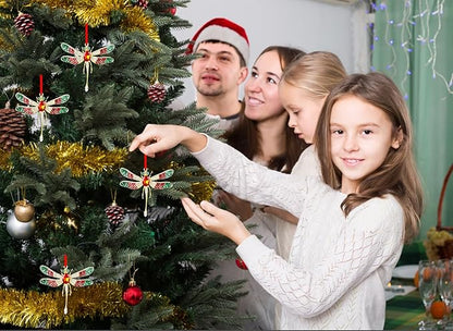 WhatSign 2025 Dragonfly Christmas Ornaments - Metal Hangning Ornaments for Christmas Tree Decorations Gifts for Kids Women Girls