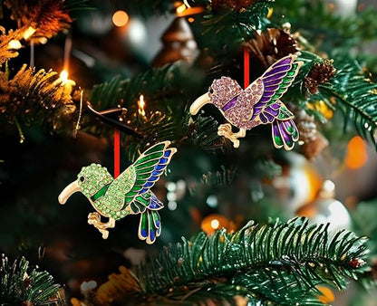 PETCEE Bird Ornaments for Christmas Tree - Purple Hummingbird Christmas Ornaments Christmas Tree Home Decor Hummingbird KeepsakeGifts for Women Friend Mother Wife Co Worker Daughter