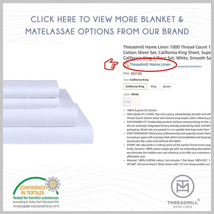 Threadmill Twin Bed-Sheets - 800 Thread Count Jacquard Celine Hotel White, 100% Natural Cotton 3 Piece Striped Bed Set, Extra Long Staple Cotton, Comfy Damask Sheets with Elasticized Deep Pocket