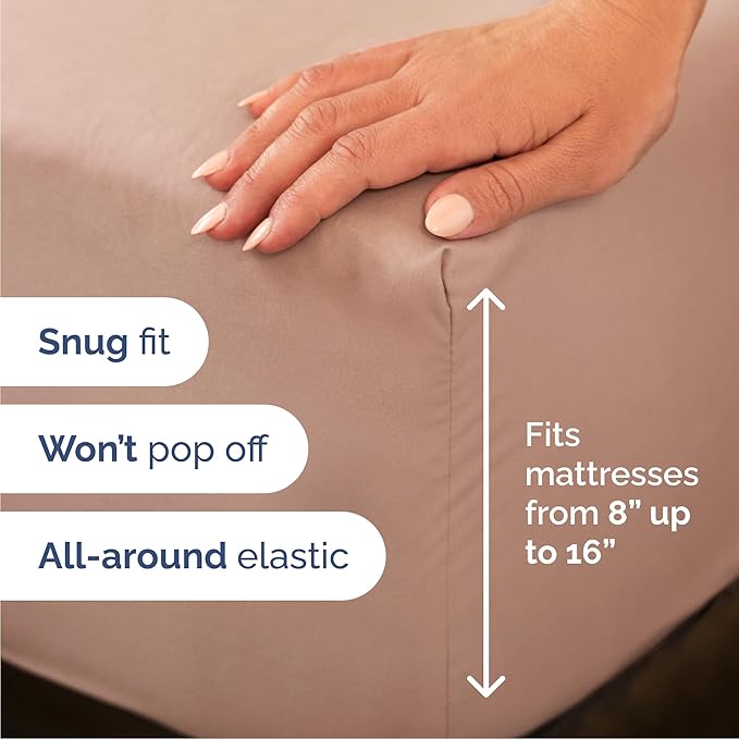Queen Size 4 Piece Sheet Set - Comfy Breathable & Cooling Bed Sheets Set - Hotel Luxury Bedding for Women, Men, Kids, Teens, Boys & Girls - Deep Pockets, Ultra-Soft, Wrinkle Free - Oeko-Tex - Mauve
