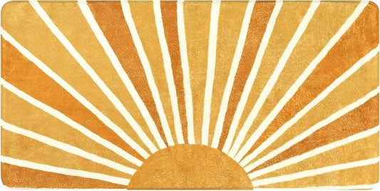 Lahome Boho Runner Rug - Area Non-Slip Washble Laundry Room Small Throw Entryway Indoor Kitchen Mats Sun Print Distressed Carpet Runners for Hallway Bedroom Bathroom Kids Nursery Rug, 2'x4'