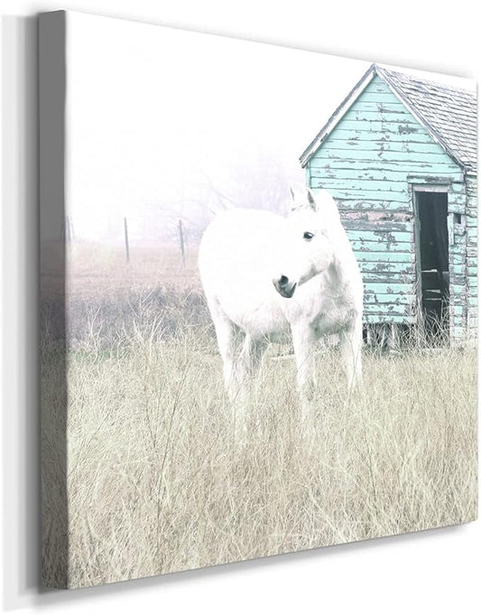 Canvas Prints Wall Art Animals Painting for Wall Décor, High Key Horse I Wall Art, Ready to Hang, 32'' x 32''