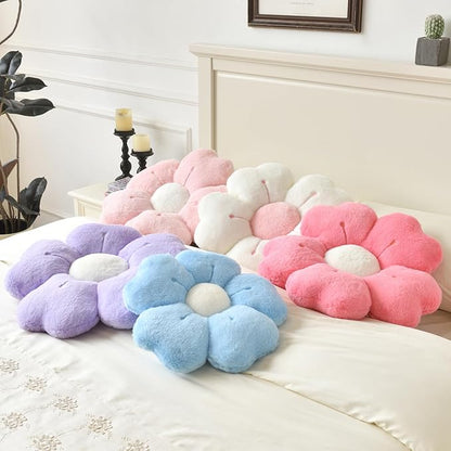 Flower Pillow, Flower Shaped Pillow Decorative Throw Pillows for Bed Couch, Cute Daisy Pillow Dorm Decor Floor Seating Cushion (Hot Pink, 19.6 Inches)