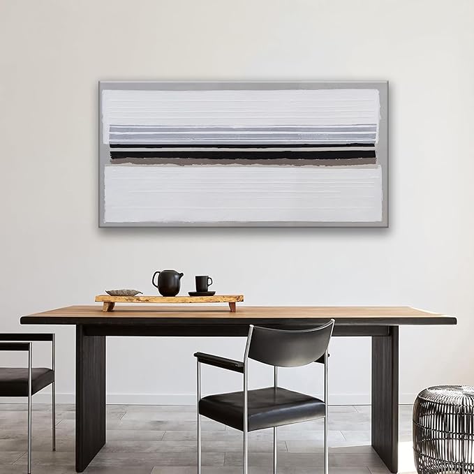 Black and White Canvas Wall Art Decor Modern Wall Decor Home paintings Decor Wall Art Prints Minimalist Stripes Artwork for Living Room Wall Bedroom Kitchen Office Decor 20"×40"