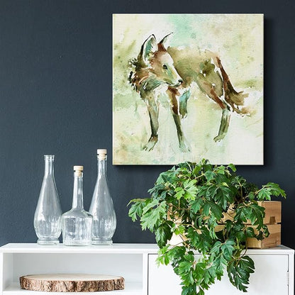 Canvas Wall Art Animals Theme for Home Décor, On Second Thought Wall Art, Ready to Hang, 16'' x 16''