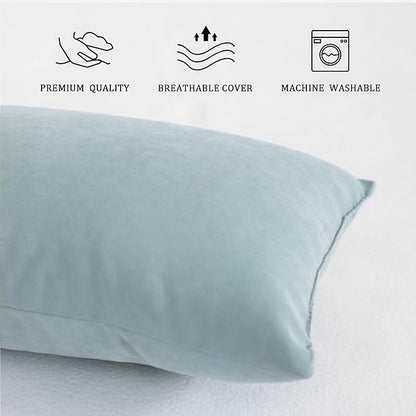 BEDSUM 2 Pack Tiny Pillows, 11"x7" Microfiber Mini Pillows for Toddler, Travel, Pets, Soft and Machine Washable Small Pillows for Neck, Wrist, and Knee Comfort, Sea Green