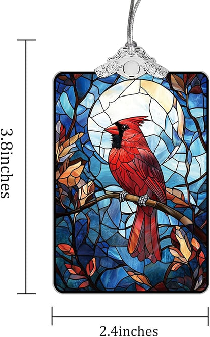 Cardinal Stained Glass 2025 Christmas Ornament, Tree Hanging Decoration for Gift Exchange or Stocking Stuffer, Christmas Tree Decor, 3.8 x 2.4 Inch