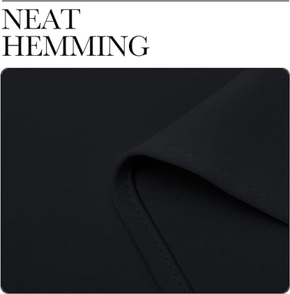 NICETOWN Halloween Bathroom Blackout Thermal Curtains and Drapes, 2 Panels, 42 inches Wide by 78 inches Long, Black, Solid Thermal Insulated Grommet Blackout Drapery Panels for Window