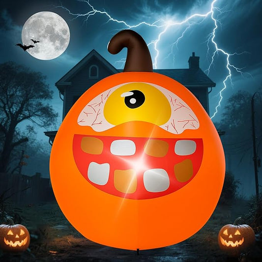 Halloween Inflatables Pumpkin Decorations Outdoor - 4 FT One-Eyed Pumpkin Halloween Blow up Yard Decorations Cute Inflatables with LED Build-in for Garden Lawn Indoor Party Decor