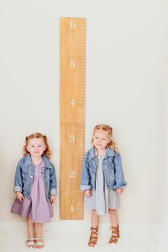 Growth Chart for Kids | Real Wood Height Chart for Kids | Natural Wood Height Measurement for Kids | Minimalist Growth Chart for Wall | Kids Height Wall Chart | Easy to Hang Kids Growth Chart