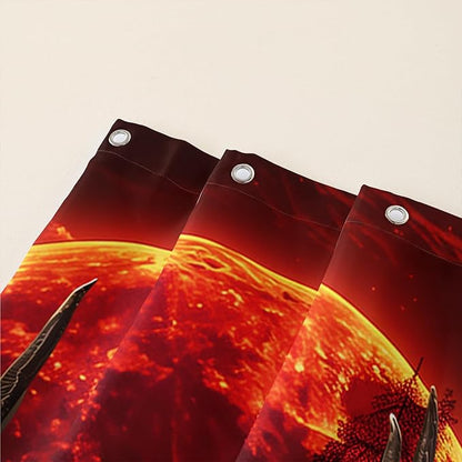 AILONEN Deer Hunting Shower Curtain for Boys,Moon Flame Fire Elk Bath Curtain for Bathroom,Print Polyester Waterproof with 12 Plastic Hooks 36" W*72" H