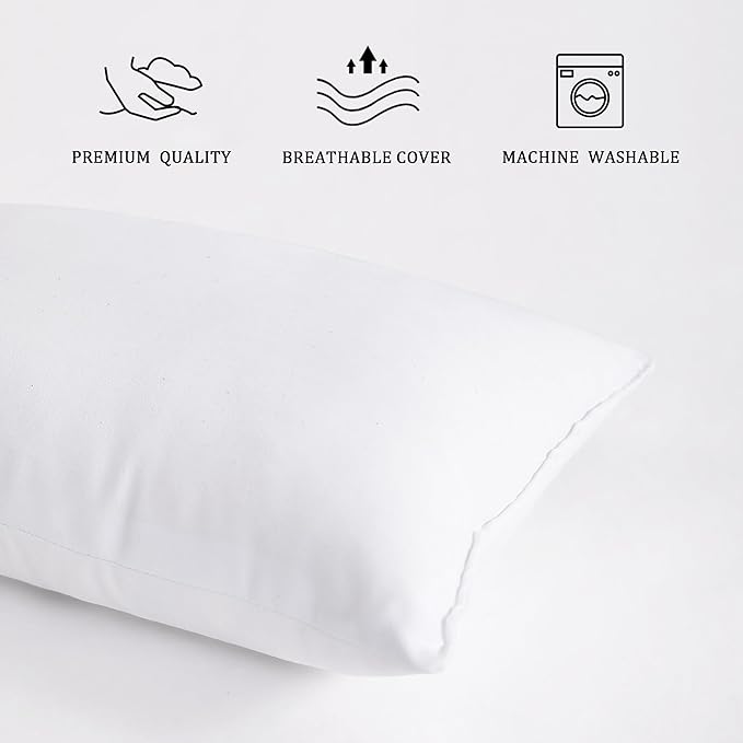 BEDSUM 2 Pack Pillows, 13"x18" Microfiber Pillows for Travel, Pets, Soft and Machine Washable Small Pillows for Neck, Wrist, and Knee Comfort, White