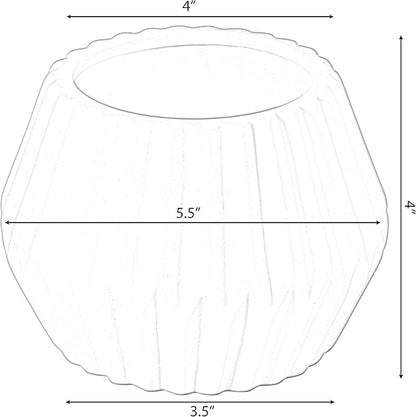 4-In Geometric White Ceramic Table Vase - Modern, Bohemian and Minimalist Decorative Centerpiece for Weddings, Dining & Living Rooms, Offices, Coffee Tables, and Interior Design Accessories