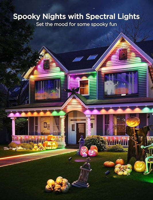 Govee Permanent Outdoor Lights Pro, 200ft with 120 RGBIC LED Lights for Daily and Accent Lighting, 75 Scene Modes for Outdoor Decor, IP67 Waterproof, Works with Alexa, Google Assistant, Matter, Black