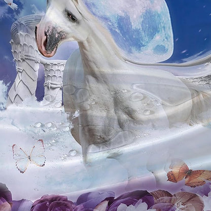 AILONEN Unicorn Shower Curtain, Holy Unicorn Theme Shower Curtain for Girls Teens Bathroom,3D Flower Butterfly Waterproof Fabric Shower Curtain Set,72" W*84" H