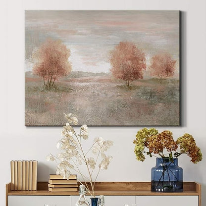 Renditions Gallery Canvas Nature Wall Art Modern Paintings Decorations Autumnal Peach Leaves Abstract Romantic Artwork Wall Hanging Prints for Bedroom Office Kitchen - 24"x36" LT33