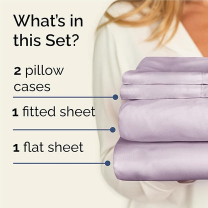 CGK Linens Twin XL 4 Piece Sheet Set - Cooling Sheets for Hot Sleepers - Hotel Luxury Bedding Set w/ 8-16 Inch Deep Pockets - 1 Flat & 1 Fitted & 2 Pillowcases - Soft & Wrinkle Free - Light Lavender