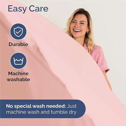 Full Size 4 Piece Sheet Set - Comfy Breathable & Cooling Bed Sheets Set - Hotel Luxury Bedding for Women, Men, Kids, Teens, Boys & Girls - Deep Pockets, Ultra-Soft, Wrinkle Free - Oeko-Tex - Baby Pink