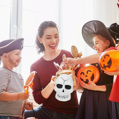 Pumpkin Trick or Treat Bag Halloween Pumpkin Bucket 17CM Large Plastic Portable Trick or Treat Pumpkin Candy Buckets for Halloween Party Decoration B Mini Halloween Buckets