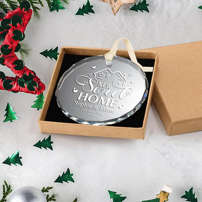 New Home Ornament 2025 House Warming Gifts, Personalized Christmas Ornaments, Custom First Christmas in My New Home, Customized Christmas Crystal Ornament