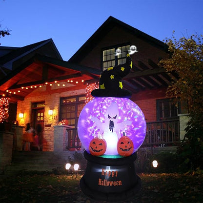 6 FT Tall Halloween inflatables Outdoor Decorations with Crystal Ball Build-in LEDs Blow Up Inflatable for Halloween Party Indoor, Outdoor, Yard, Garden, Lawn Decoration