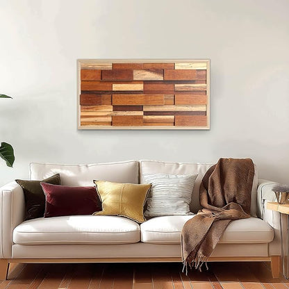 NAHARO Modern Wood Wall Decor- Natural wood Handcrafted Rustic Charm for Your Home - Perfect for Living Room, Bedroom,Kitchen,or Office