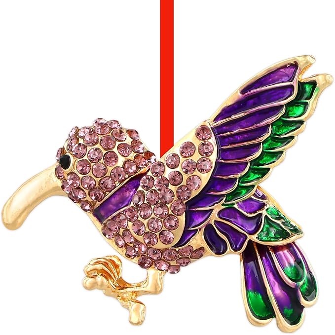 PETCEE Bird Ornaments for Christmas Tree - Purple Hummingbird Christmas Ornaments Christmas Tree Home Decor Hummingbird KeepsakeGifts for Women Friend Mother Wife Co Worker Daughter